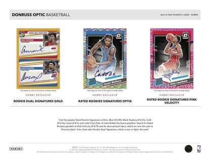 2023/24 Panini Donruss Optic Basketball Hobby Box (20 pack per box, 4 kartu per pack) - 1 autograph, 20 insert/parallel