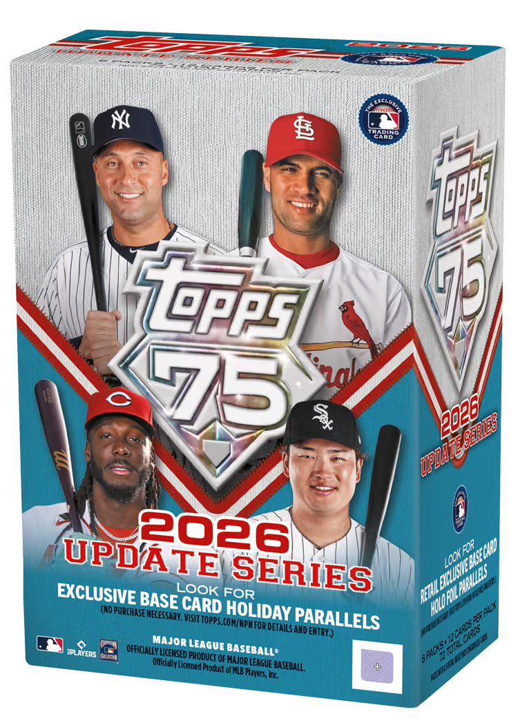 2026 Topps Update Series Baseball Value Box (12 Cards per Pack, 6 Packs per Box) Look For Exclusive Base Card Holiday Parallel