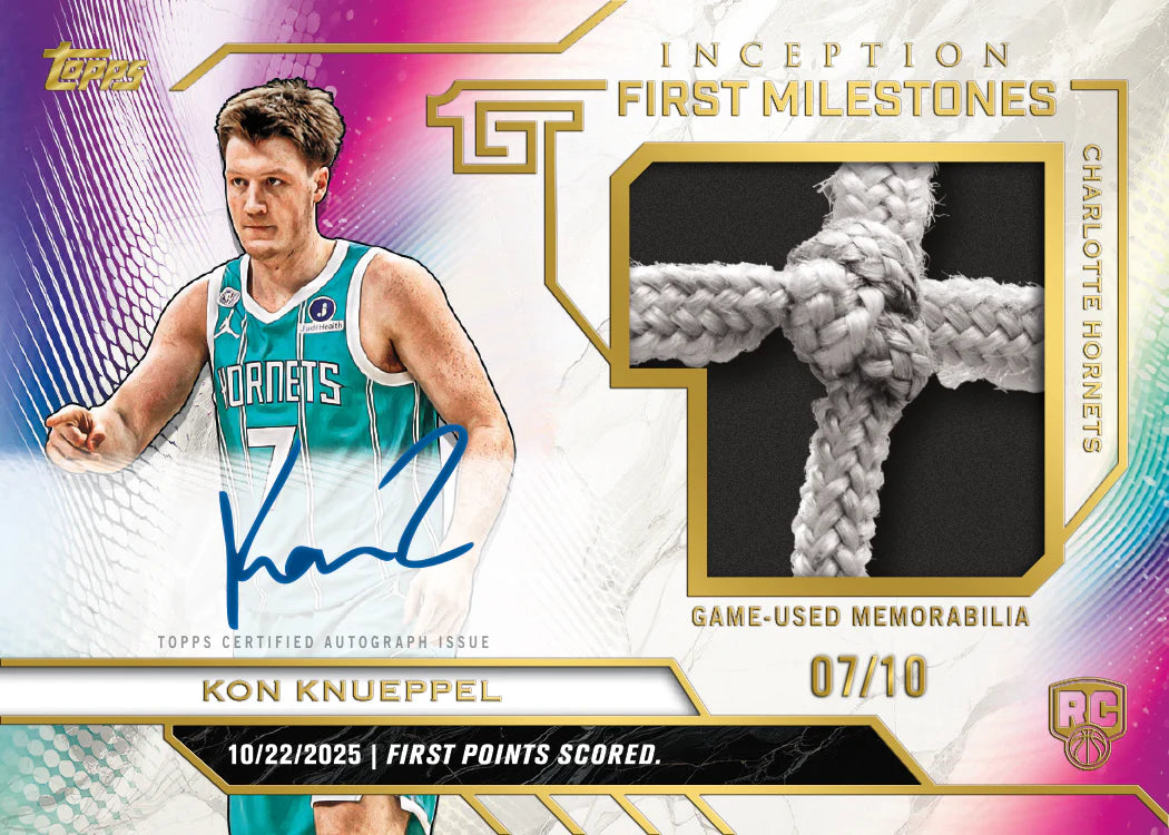 2025/26 Topps Inception Basketball Frist Milestones Game User Memorabilia Kon Knueppel Limit 10 Card
