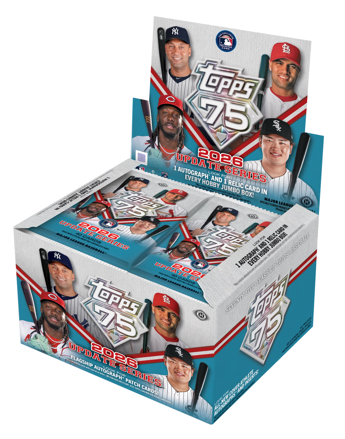 2026 Topps Update Series Baseball Jumbo Box (40 Cards per Pack, 10 Packs per Box) 1 Autograph & 1 Relic Card per Box