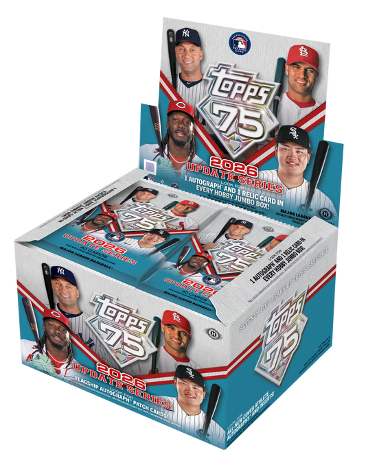 2026 Topps Update Series Baseball Jumbo Box (40 Cards per Pack, 10 Packs per Box) 1 Autograph & 1 Relic Card per Box