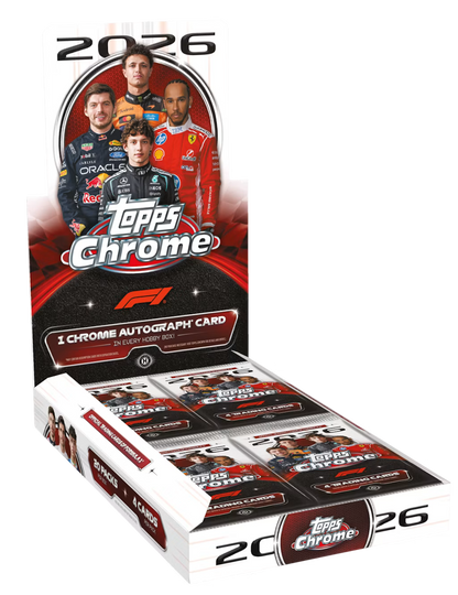 2026 Topps Chrome F1 Formula Hobby Box (20 packs per box. 4 cards per pack) 1 Chrome Autograph In Every Box