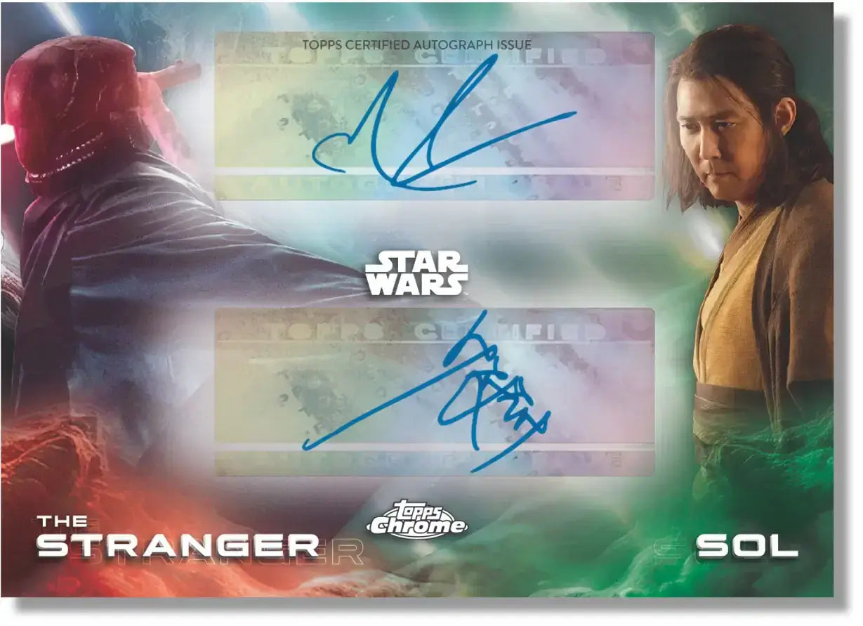 2025 Topps Chrome Star Wars - Hobby Box The Stranger Sol Double Autograph Card