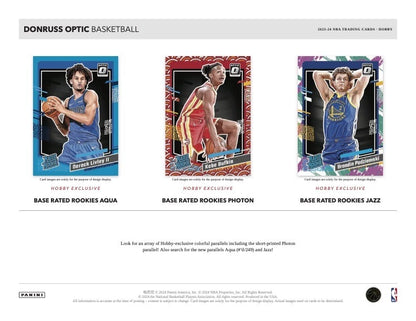 2023/24 Panini Donruss Optic Basketball Hobby Box (20 pack per box, 4 kartu per pack) - 1 autograph, 20 insert/parallel