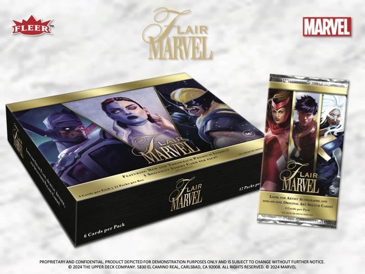 2023 Upper Deck Marvel Flair Hobby Box (12 pack per box, 4 kartu per pack)