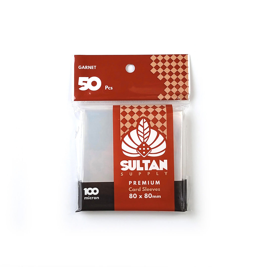 Sultan 80mm x 80mm Square Medium Board Game Sleeve Garnet (50pcs/pack)