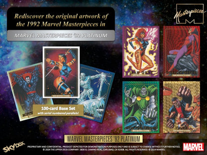 2024 Upper Deck Marvel Masterpieces '92 Platinum Hobby Box (12 pack per box, 4 kartu per pack)