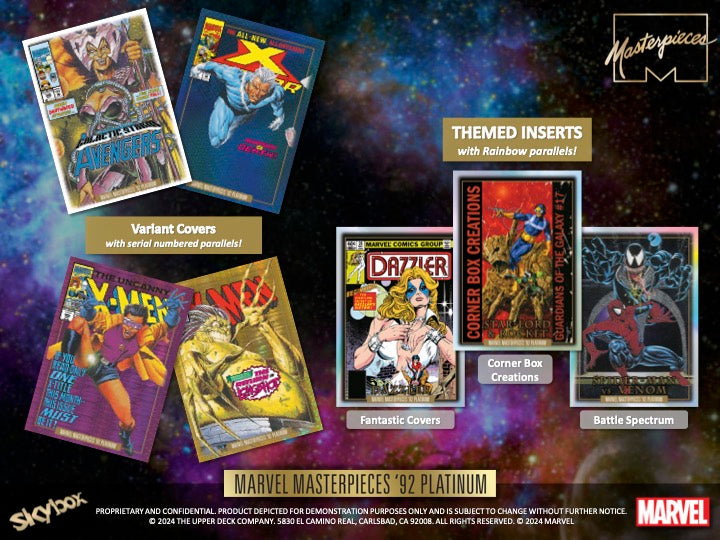 2024 Upper Deck Marvel Masterpieces '92 Platinum Hobby Box (12 pack per box, 4 kartu per pack)