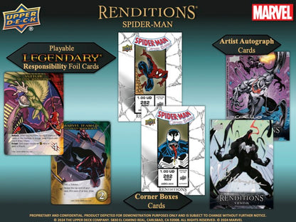 2024 Upper Deck Marvel Renditions Spider-Man Hobby Box (12 pack per box, 7 kartu per pack)